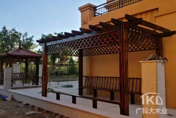 保定碳化木花架制作