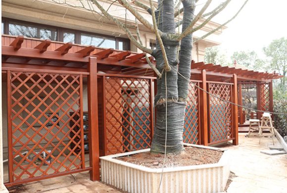 保定防腐木花架制作